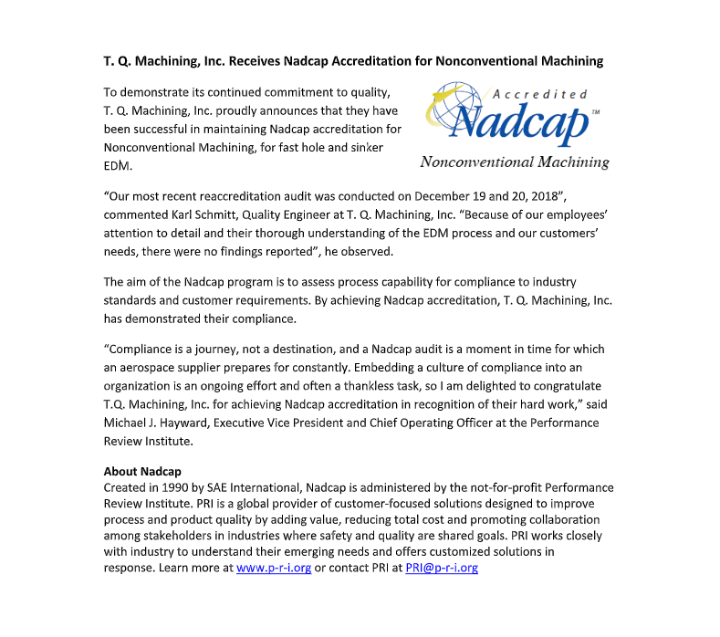NADCAP Accreditation